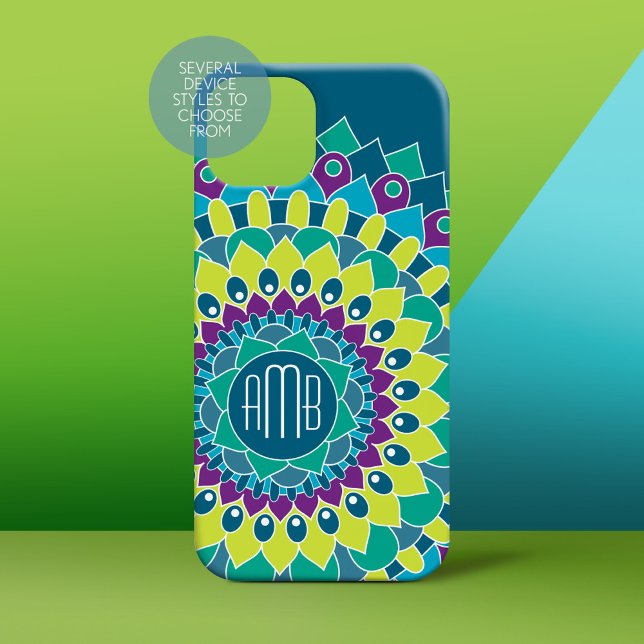 Bohemian Flower with Monograms Case-Mate iPhone Case (Personalized Phone Case)