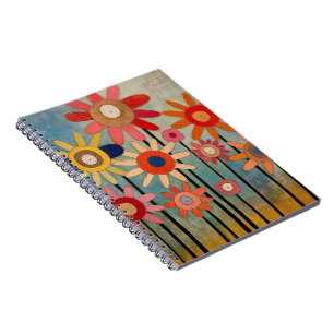 Bohemian Flowers Colourful Notebook