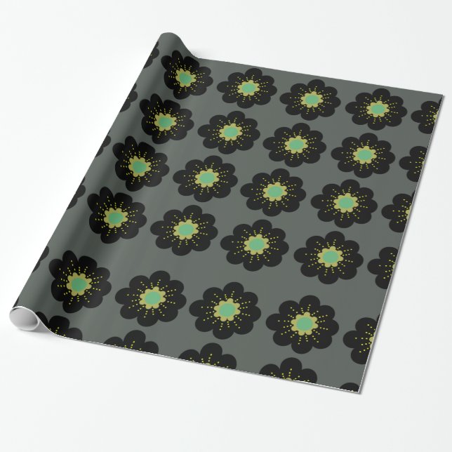 Bohemian Flowers   Wrapping Paper (Unrolled)