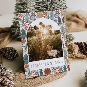 Bohemian Folk Arch Photo Holiday Card