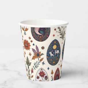 Bohemian Folklore Easter Pysanky Mystical Folk Art Paper Cups