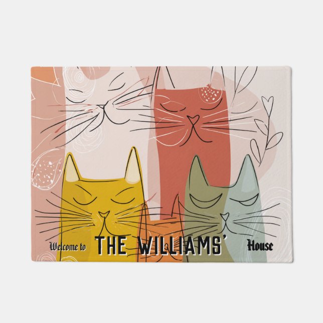 Bohemian Forest Cat Mum Dad Flat Warming Gift  Doormat (Front)