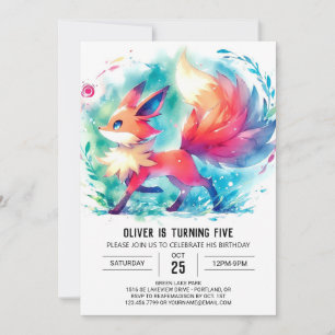 Bohemian Fox Birthday Invitation