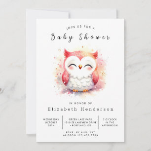 Bohemian Fun Owl Baby Shower Invitation