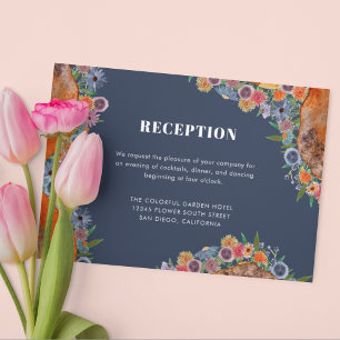 Bohemian Garden Boho Wildflower Wedding Reception Enclosure Card
