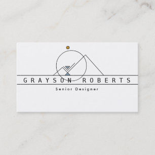 Bohemian Geometric Mountain Logo Custom Business Card