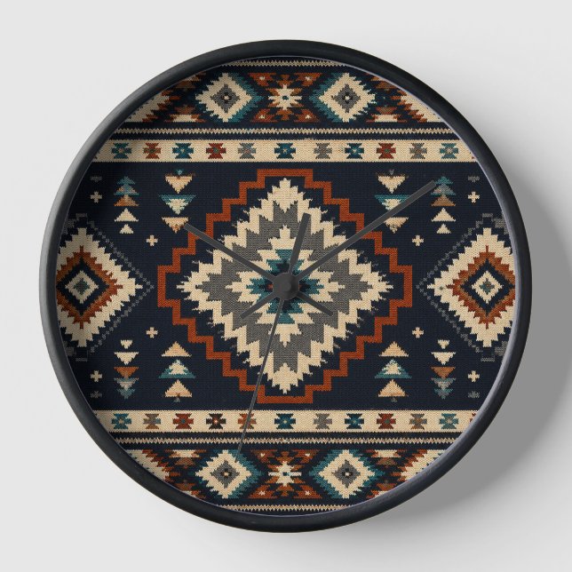 Bohemian Geometric Wall Clock (Front)