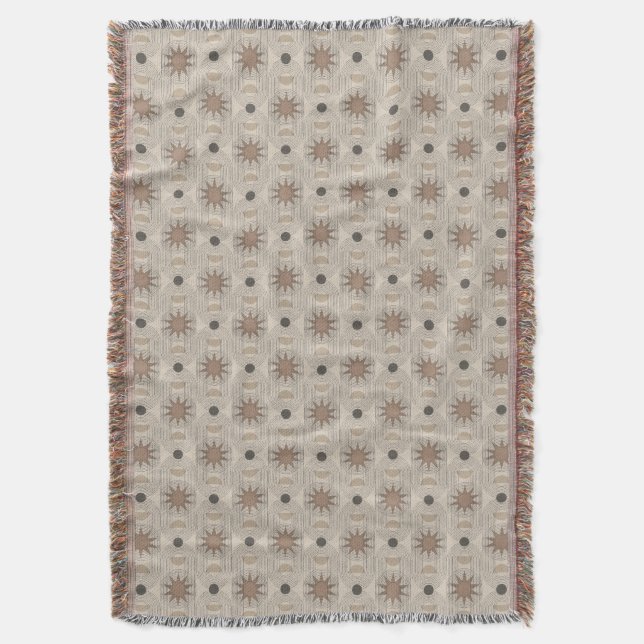 Bohemian Geometry – Vibrant Pattern Artwork Throw Blanket (Front Vertical)
