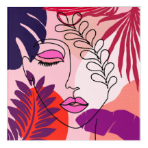 Bohemian Girl Line Art Pink Aesthetic 