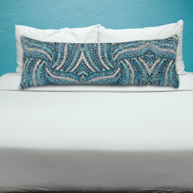 bohemian girly chic silver gray turquoise blue body cushion (bohemian girly chic silver gray turquoise blue body pillow)