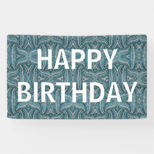 bohemian girly chic silver grey turquoise blue banner