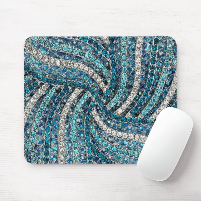 bohemian girly chic silver grey turquoise blue mouse pad (With Mouse)