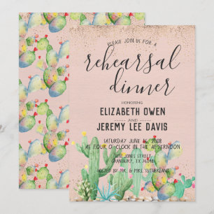 Bohemian Glam Fiesta Wedding Rehearsal Dinner Invitation