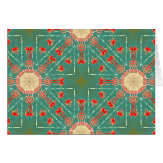 Bohemian Glam Turquoise Coral Starbursts NT (Front Horizontal)