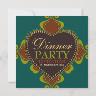 Bohemian Goddess Dinner Birthday Party Invitations