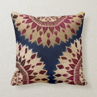 Bohemian Gold Navy Burgundy Hand Drawn Mandala