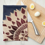 Bohemian Gold Navy Burgundy Hand Drawn Mandala Tea Towel<br><div class="desc">This modern and elegant design is perfect for the stylish bohemian woman. It features faux printed gold, navy blue, and burgundy red watercolor hand-drawn and painted floral and leaf mandala. It's chic, luxurious, artsy, and fashionable! ***IMPORTANT DESIGN NOTE: For any custom design request such as matching product requests, color changes,...</div>