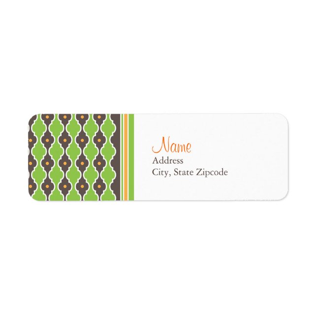 Bohemian Green Return Address Label (Front)