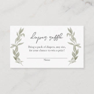Bohemian Greenery Baby Shower Diaper Raffle Insert
