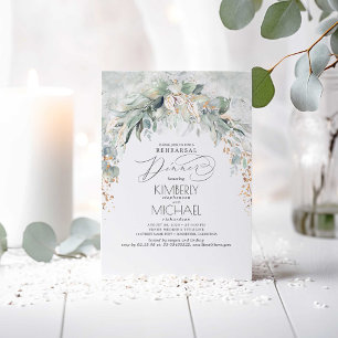 Bohemian Greenery Spring Garden Rehearsal Dinner Invitation