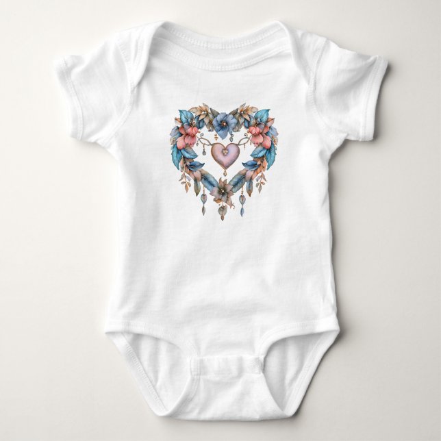Bohemian Heart Baby Bodysuit (Front)