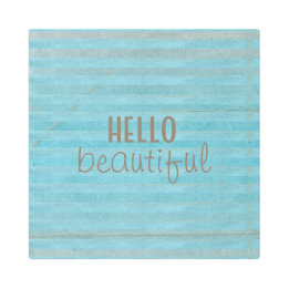 Bohemian Hello Beautiful Quote Striped Pattern