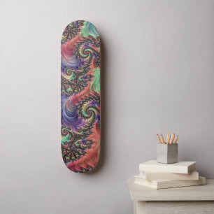 Bohemian Hippie Colourful Jewel Tone Fractal Art Skateboard