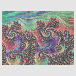 Bohemian Hippie Colourful Jewel Tone Fractal Art Tissue Paper