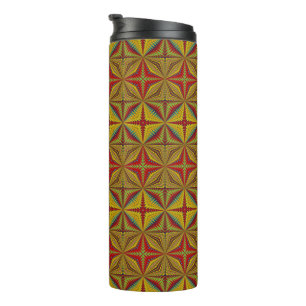 Bohemian Hippie Red Yellow Vintage Tribal Ethnic Thermal Tumbler
