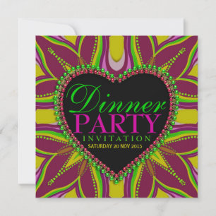 Bohemian Hippy Girls Night Dinner Party Invitation