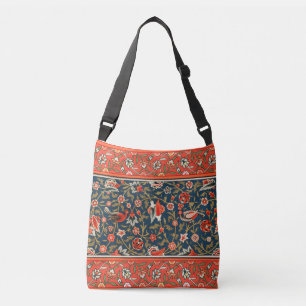 Bohemian Indo-Persian Floral Pattern Vintage Red  Crossbody Bag