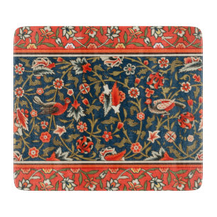 Bohemian Indo-Persian Floral Pattern Vintage Red  Cutting Board
