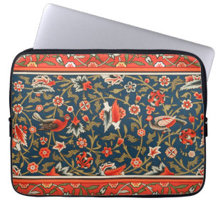 Bohemian Indo-Persian Floral Pattern Vintage Red  Laptop Sleeve