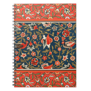Bohemian Indo-Persian Floral Pattern Vintage Red  Notebook