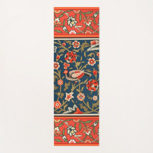 Bohemian Indo-Persian Floral Pattern Vintage Red  Yoga Mat