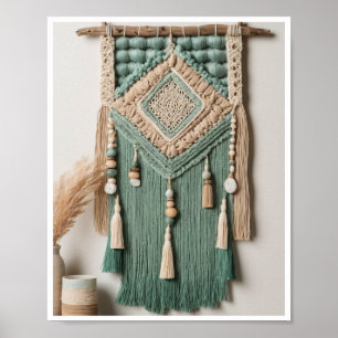 Bohemian-inspired wall hanging driftwood poster