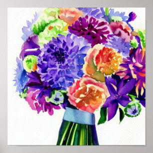 Bohemian Jewel Tones, Attendants Bouquet (C) Poster
