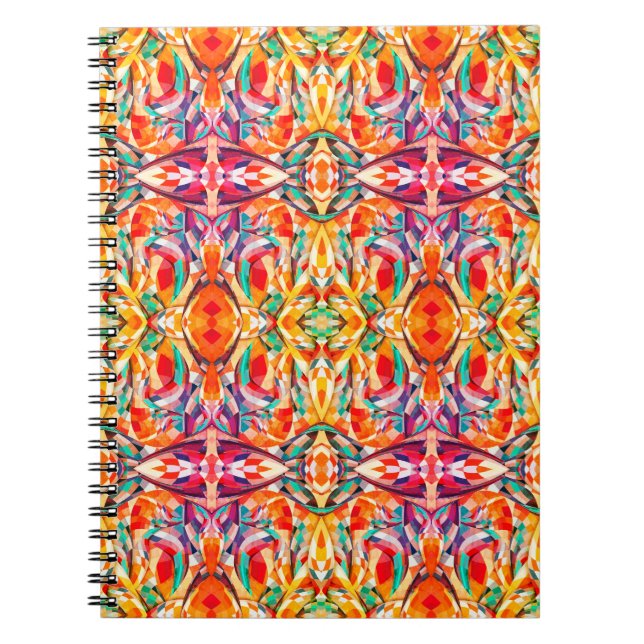 Bohemian Kaleidoscope Pattern Notebook (Front)