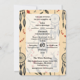 Bohemian Lace Dream Pattern Wedding Invitation