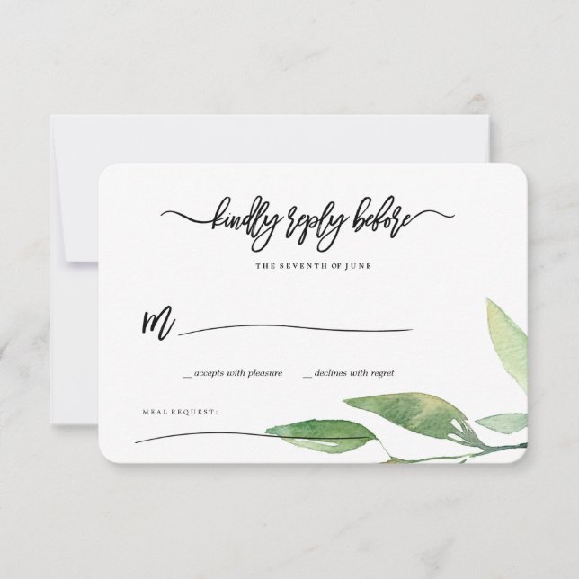 Bohemian Leaves RSVP (Front)