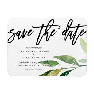 Bohemian Leaves Save the Date Magnet