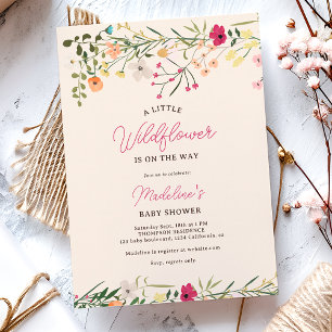 Bohemian little wildflower spring baby shower invitation