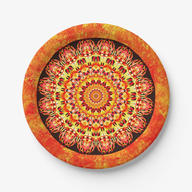 Bohemian Mandala Paper Party Plates (Front)