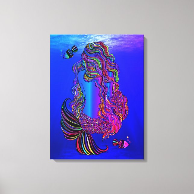Bohemian Mermaid Canvas Wall Art (Front)