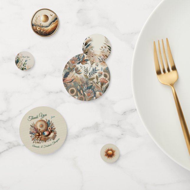 Bohemian mix of colours and decor theme confetti (Group)