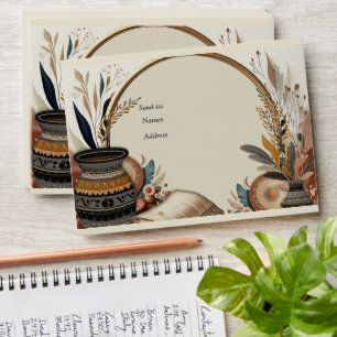 Bohemian mix of colours and decor theme envelope