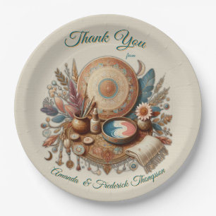 Bohemian mix of colours and decor theme paper plate