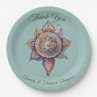 Bohemian mix of colours and decor theme paper plate