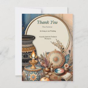 Bohemian mix of colours and decor theme postcard