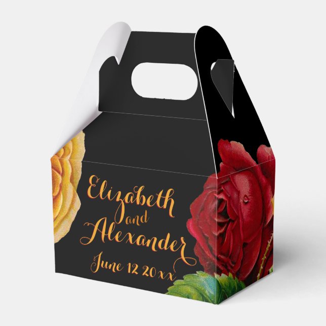 Bohemian Modern Design Wedding Favour Box (Front Side)